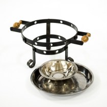 Таганок жаровый «Тихий Дворик» с нерж. блюдом для подачи