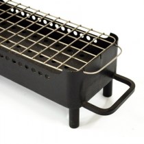 Мангал настольный для подачи стейков и шашлыка (черная сталь)