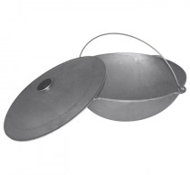 Казан татарский чугунный с дужкой и крышкой