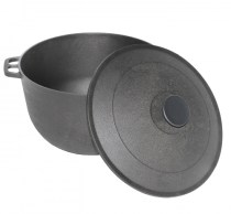 Казан туристический чугунный с дужкой и крышкой