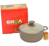 Кастрюля литая с керамическим покрытием и крышкой 