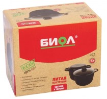 Кастрюля чугунная литая со стеклянной крышкой